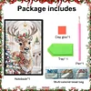 (US Local)Christmas Deer A5 Size Diamond Painting Notebook Set with 4Pcs Bookmark Gift