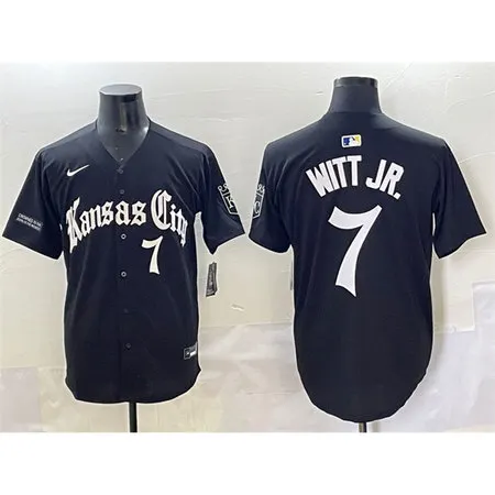 Youth Kansas City Royals #7 Bobby Witt Jr. Black 