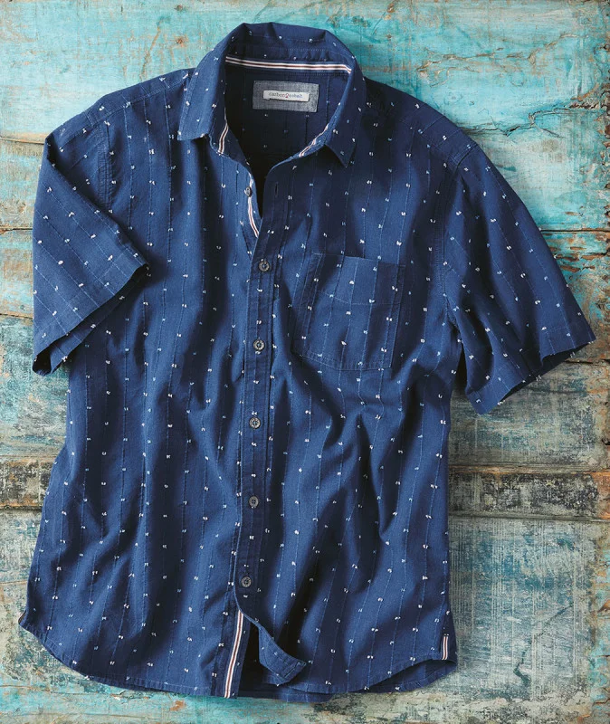 Men's multicolor pattern cotton linen shirt