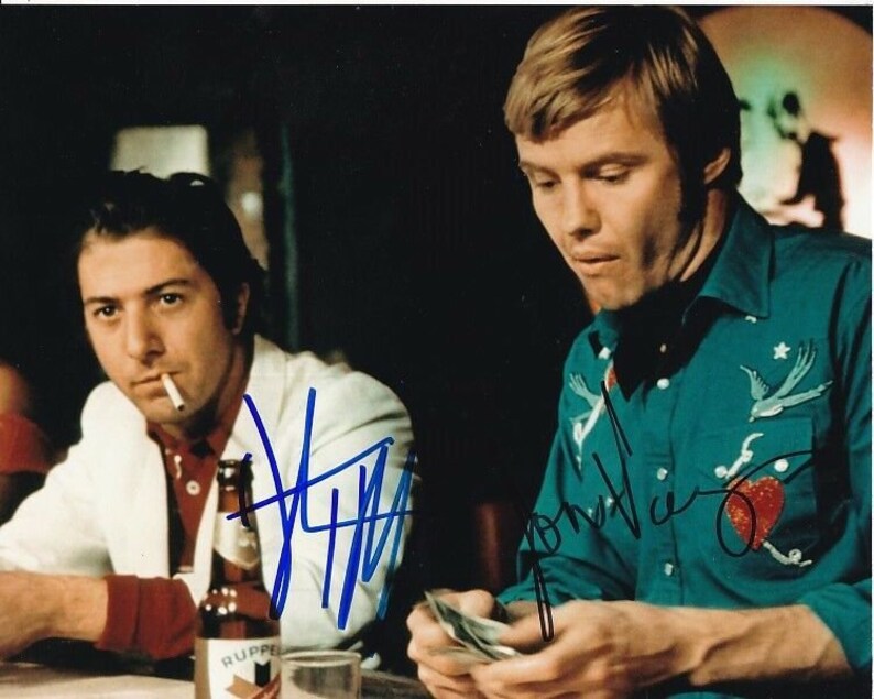 Jon voight and dustin hoffman signed autographed midnight cowboy Photo Poster painting