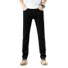 New High-end Men's Black Straight Slim Stretch Casual Versatile Jeans