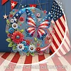 Acrylic 2D Flat DIY US Flag Butterfly Hanging Diamond Art Kits Wall Door Decor (A)