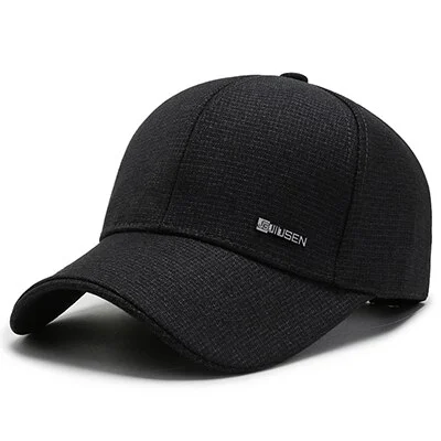 EAGLEBORNHat Men Solid Middle-aged Elderly Baseball Cap Men Classic Dad Hat Cap Sports Cap Black Sun Hat Baseball Hat