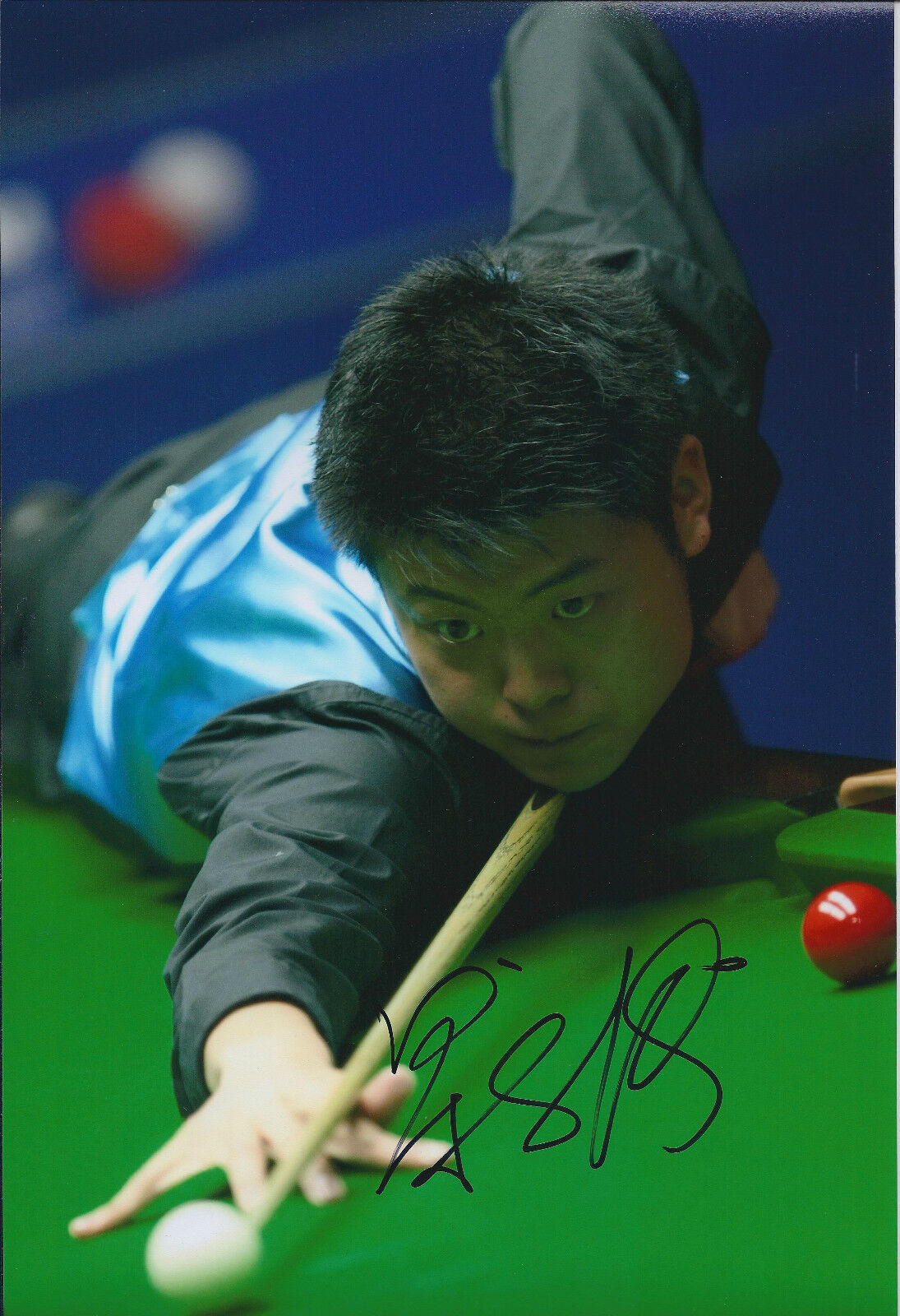 Liang WENBO SIGNED 12x8 Photo Poster painting Autograph COA AFTAL SNOOKER won Beijing Challenge