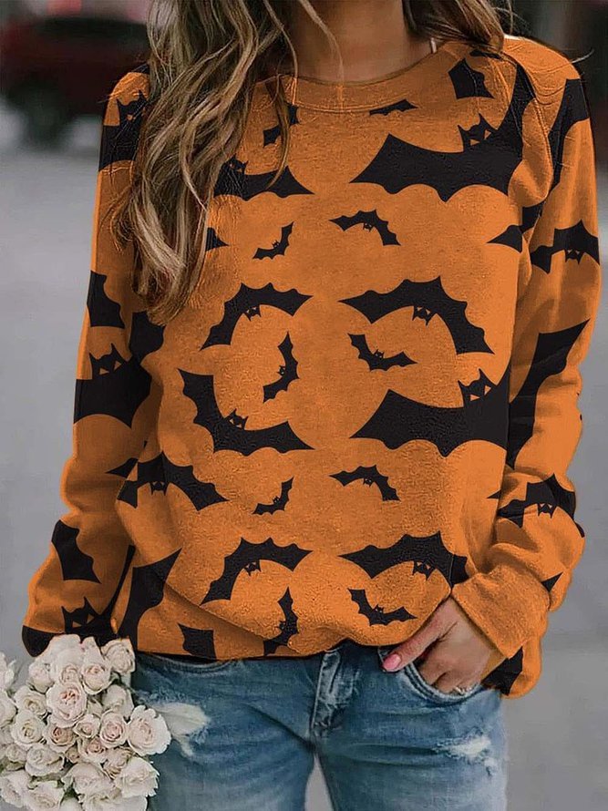 Ladies Bat Print Sweatshirt