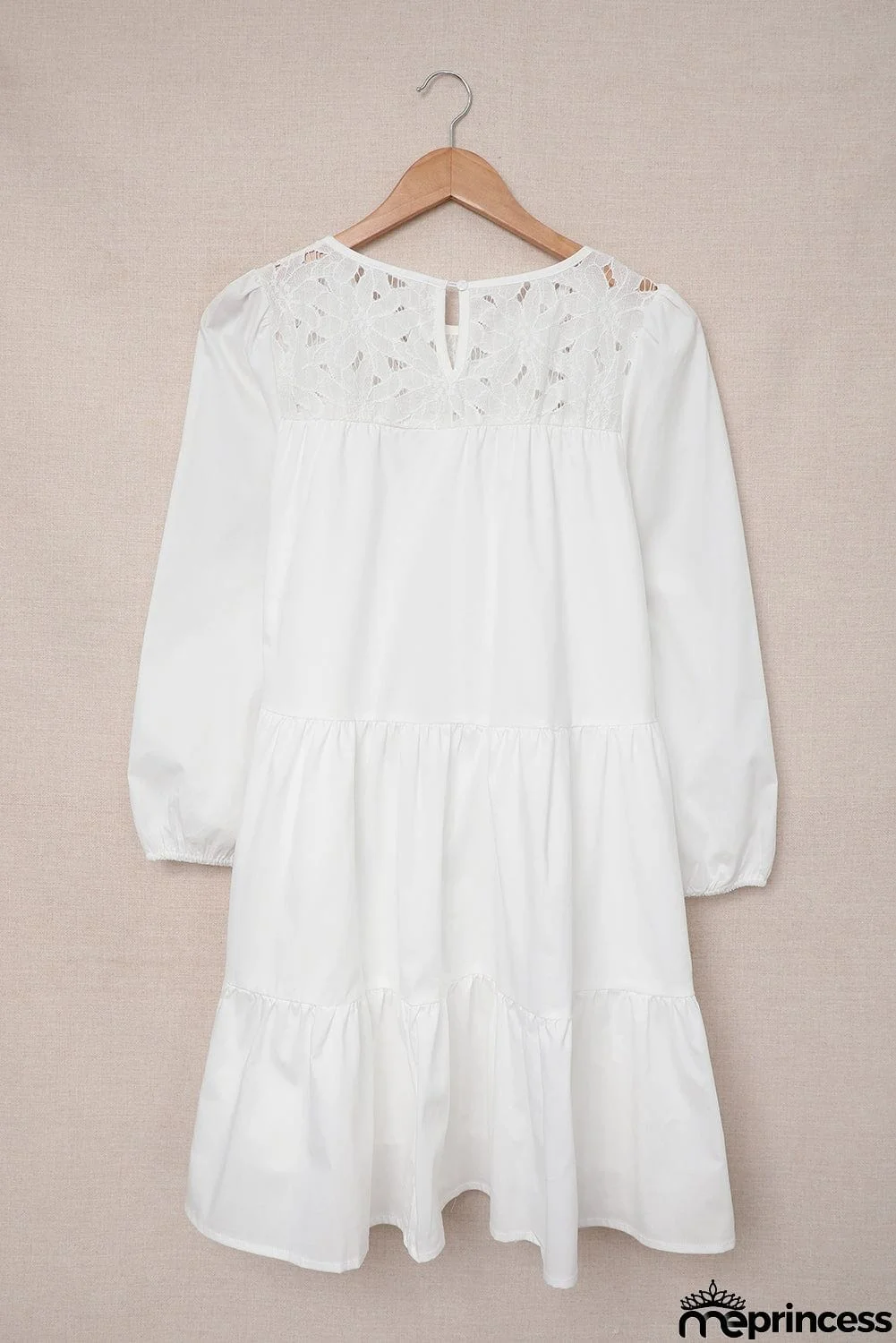 Cute Lace Yoke Mini Dress