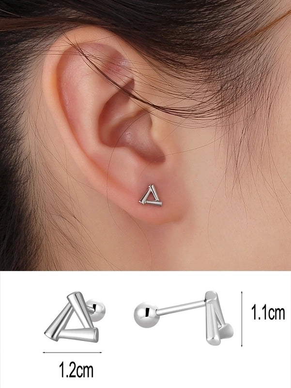 1 Pair 14K Gold Plated 925 Sterling Silver Zircon Star Moon Butterfly Ear Studs