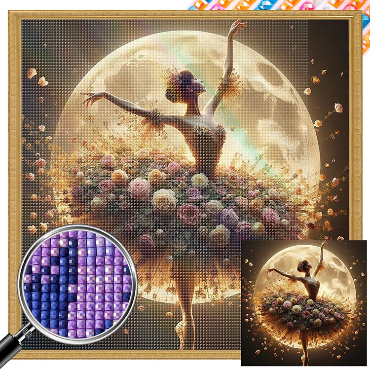 Ballet Under The Moon 40*40CM (Canvas) Full Square Drill Diamond Painting gbfke