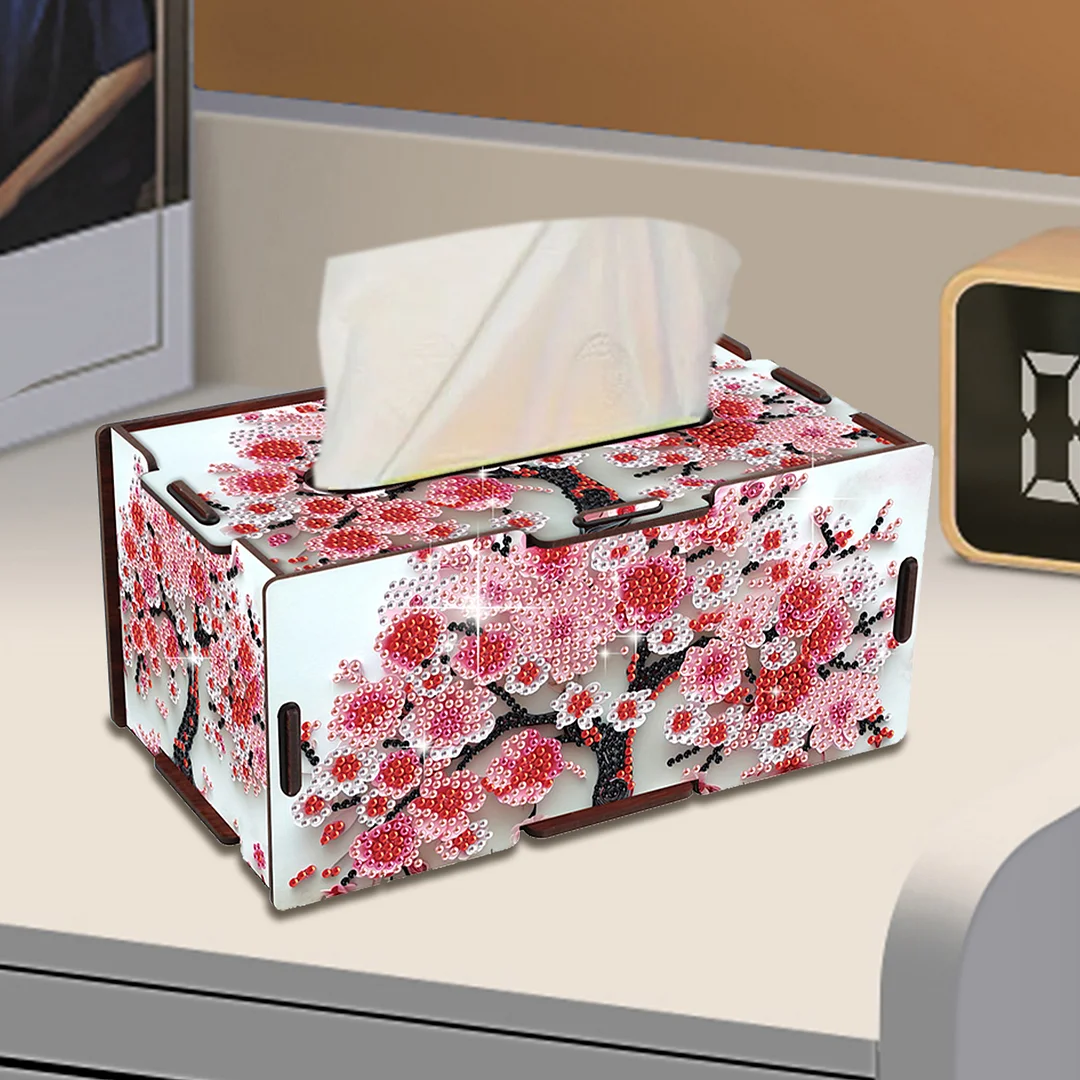 Wooden Diamond Painting Tissue Box for Home and Office Decoration (ZJH037)