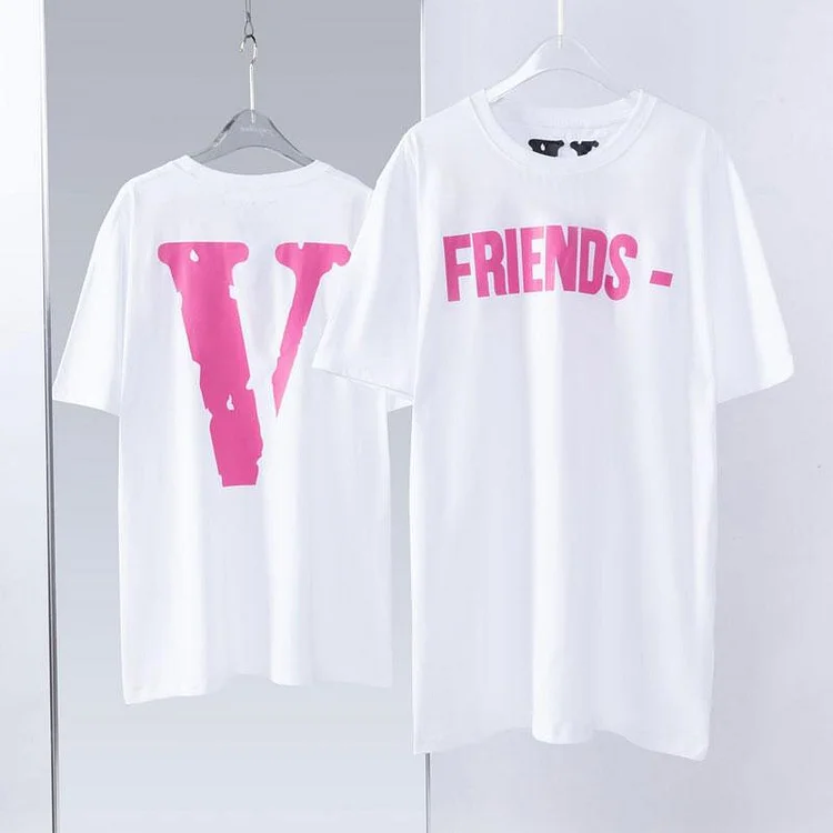 Vlone Summer Casual Stylish Men's plus Size Retro Sports Friends Tshirt