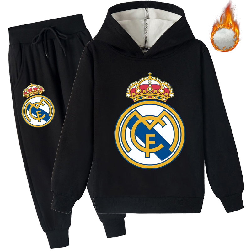Mayoulove Cristiano Ronaldo Fleece Hoodie Set for Boys  Girls - Stylish Sportswear, Perfect Gift for Fans-Mayoulove