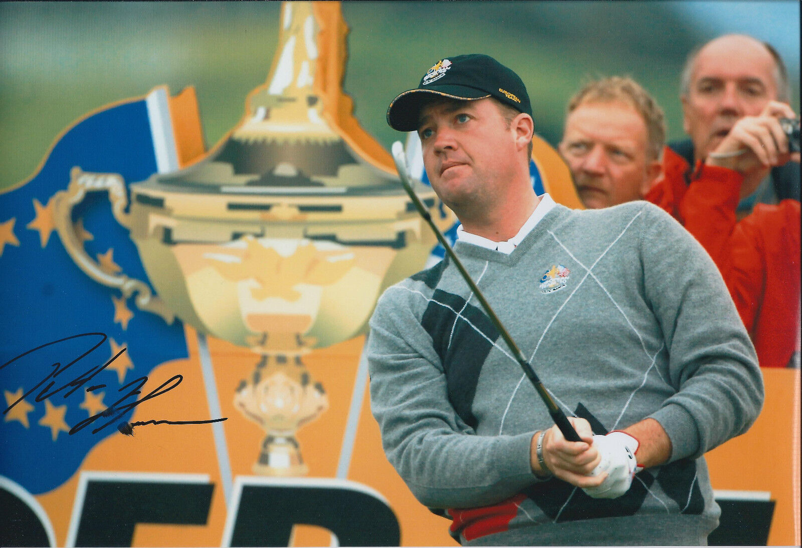 Peter HANSON SIGNED Autograph 12x8 Photo Poster painting AFTAL COA Ryder Cup Winner Celtic Manor