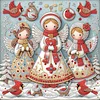 (US Only)4pcs Xmas Angel - Diamond Painting - Partial Special Shaped Drill (Canvas|30*30cm)