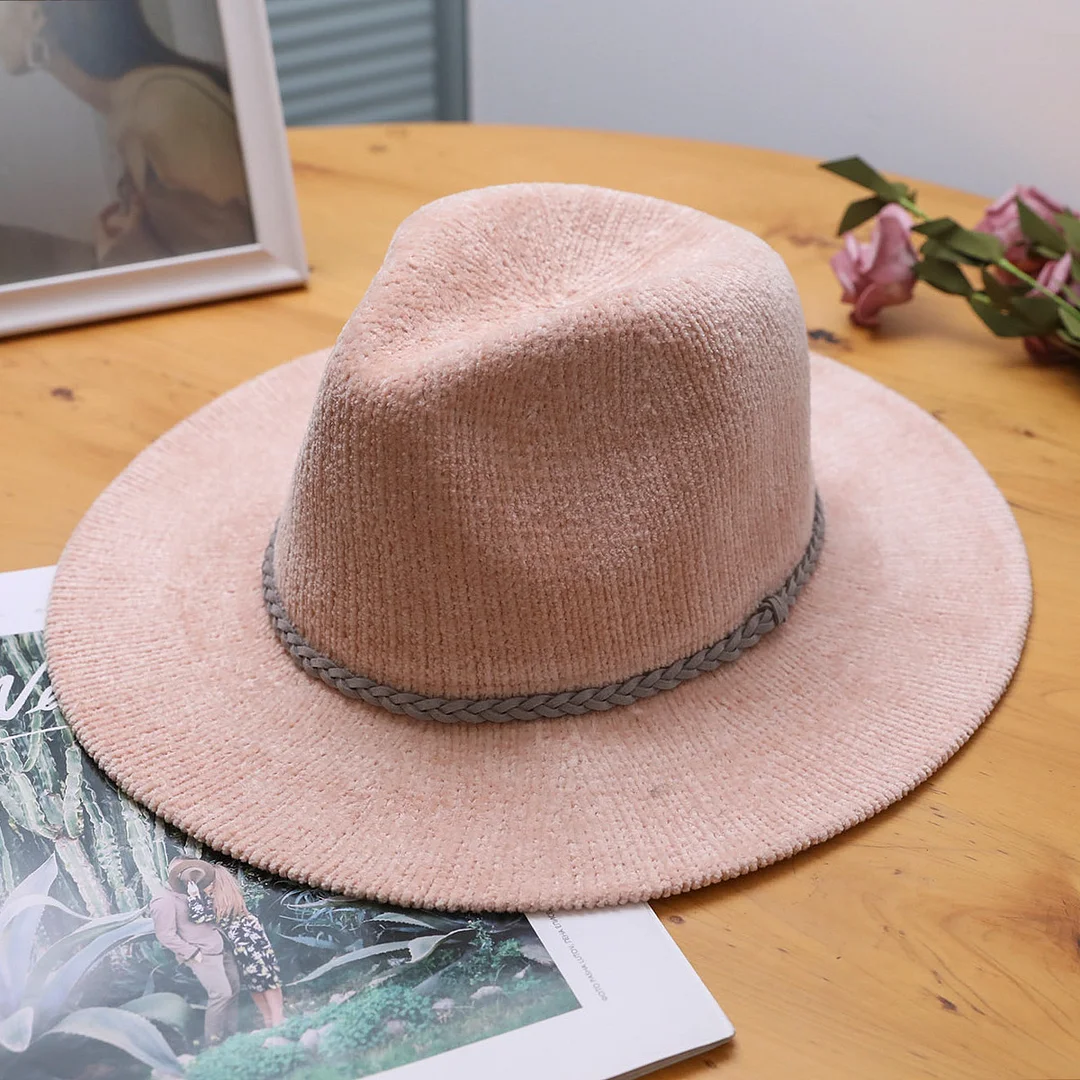 Knitted top hat retro temperament velvet fashion hat