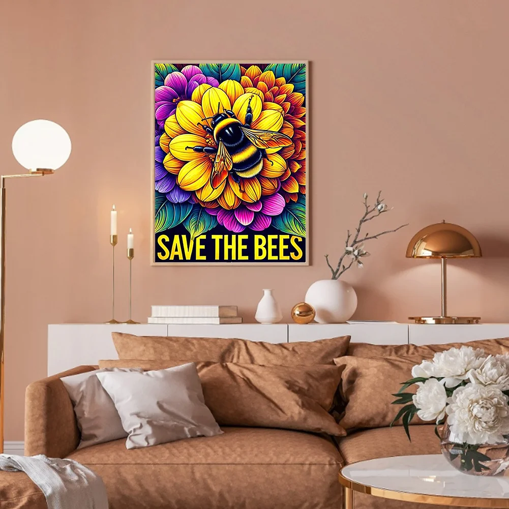 Diamond Painting - Full Round Drill - Flower Bee(Canvas|30*40cm)