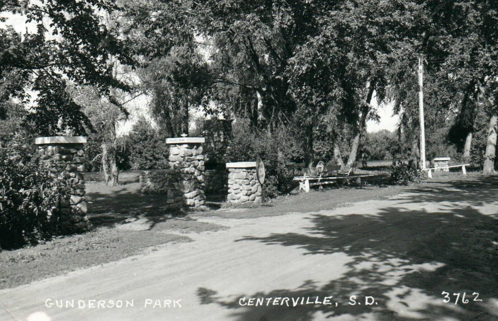 Gunderson Park Centerville South Dakota SD Real Photo Poster painting RPPC Postcard Posted