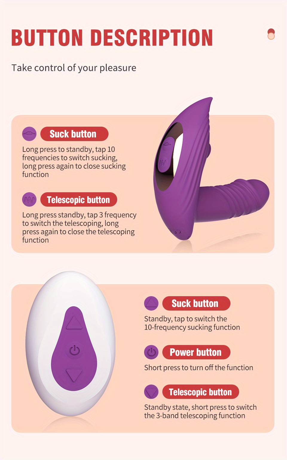 Telescopic Clitoral Sucking Vibrator for G-Spot Stimulation