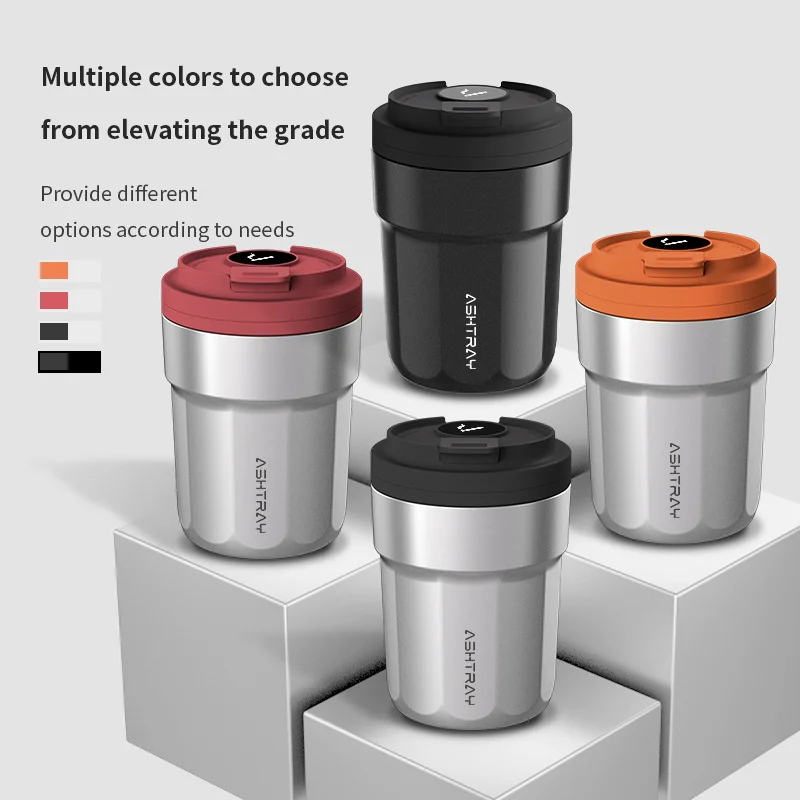 Cross-Border Car Ashtray With Lid, Light, Metal Liner, Car Ashtray, Illuminated Coffee Cup