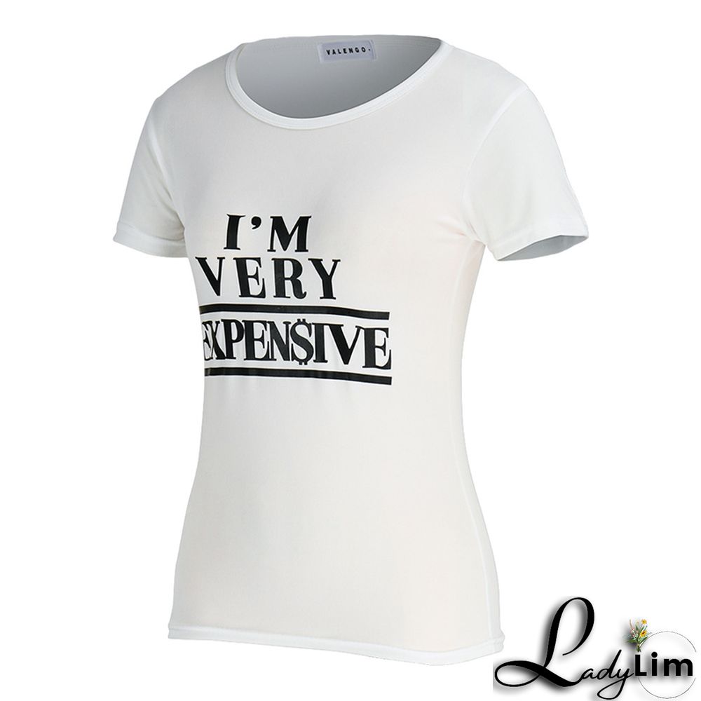 Blue Fashion Casual Letter Print Basic O Neck T-Shirts