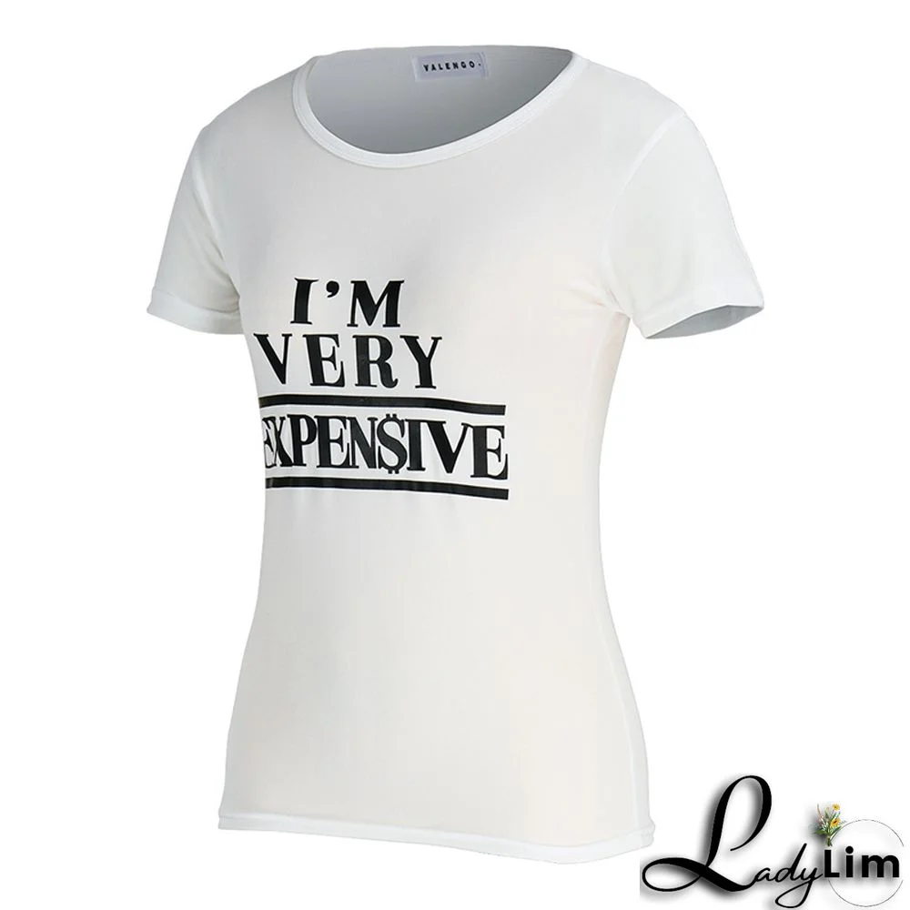 Blue Fashion Casual Letter Print Basic O Neck T-Shirts