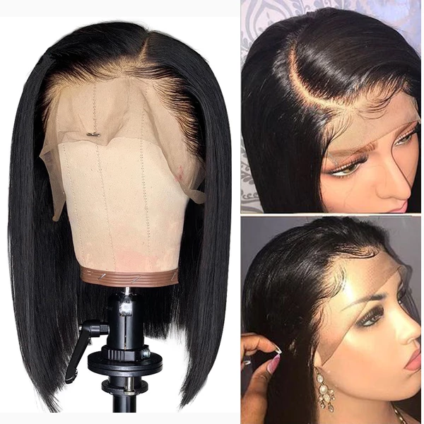 US Mall Lifes® | (✨NEW)Black Straight Hair Wig | Peruvian Bob Wig | 13*4 Lace Front High-Density Hair Wigs US Mall Lifes