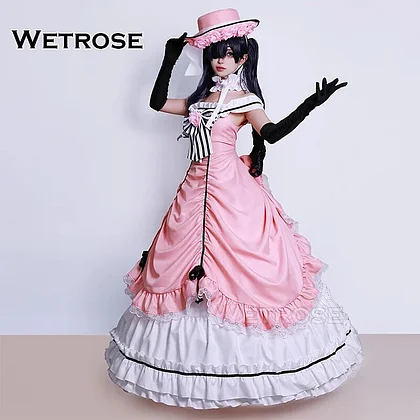 [Wetrose] Robin Ciel SSR Cosplay Costume Black Butler Victorian-style Gown Pink Gothic Lolita Long Dress Set Wig Halloween Xmas