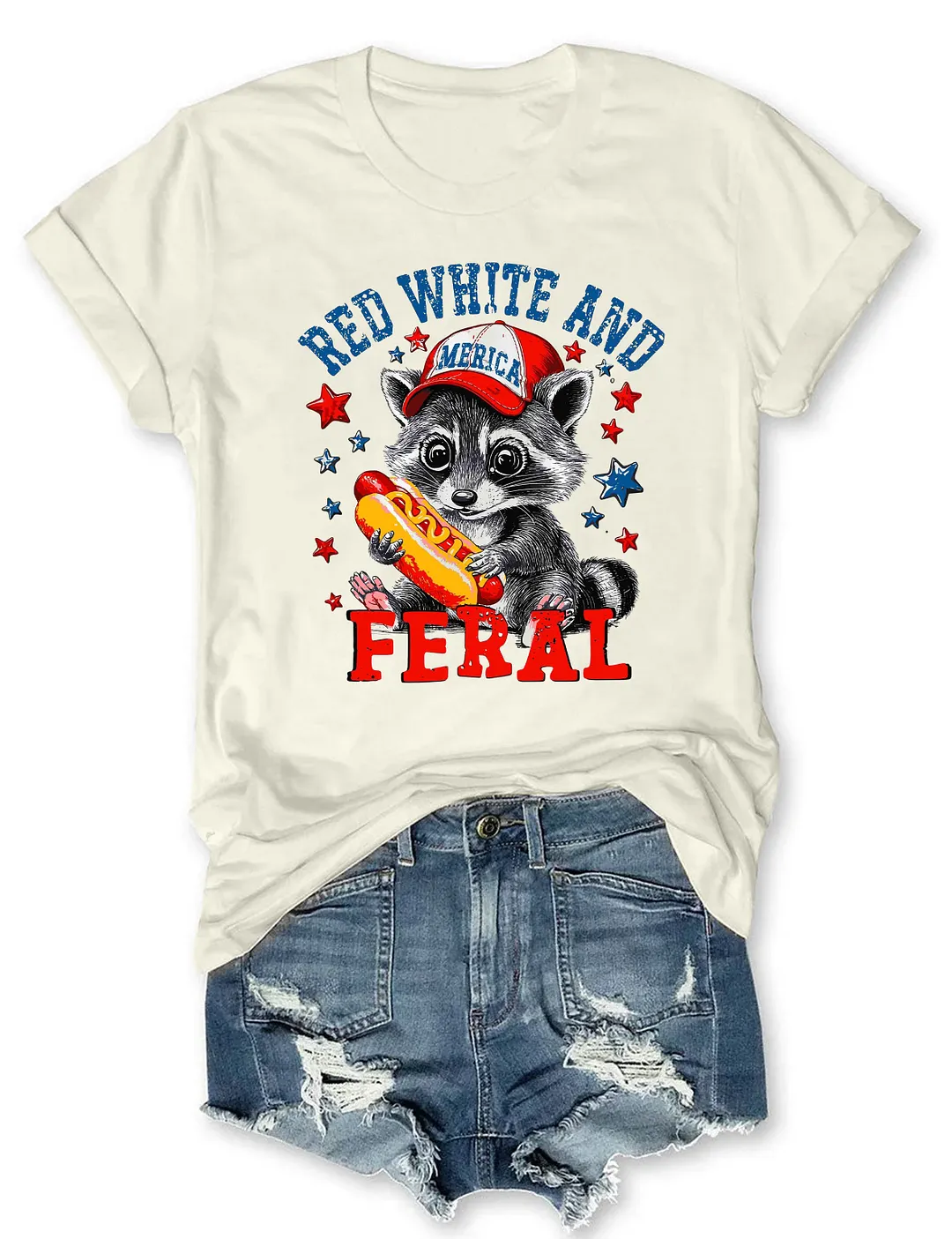 Red White And Feral T-shirt