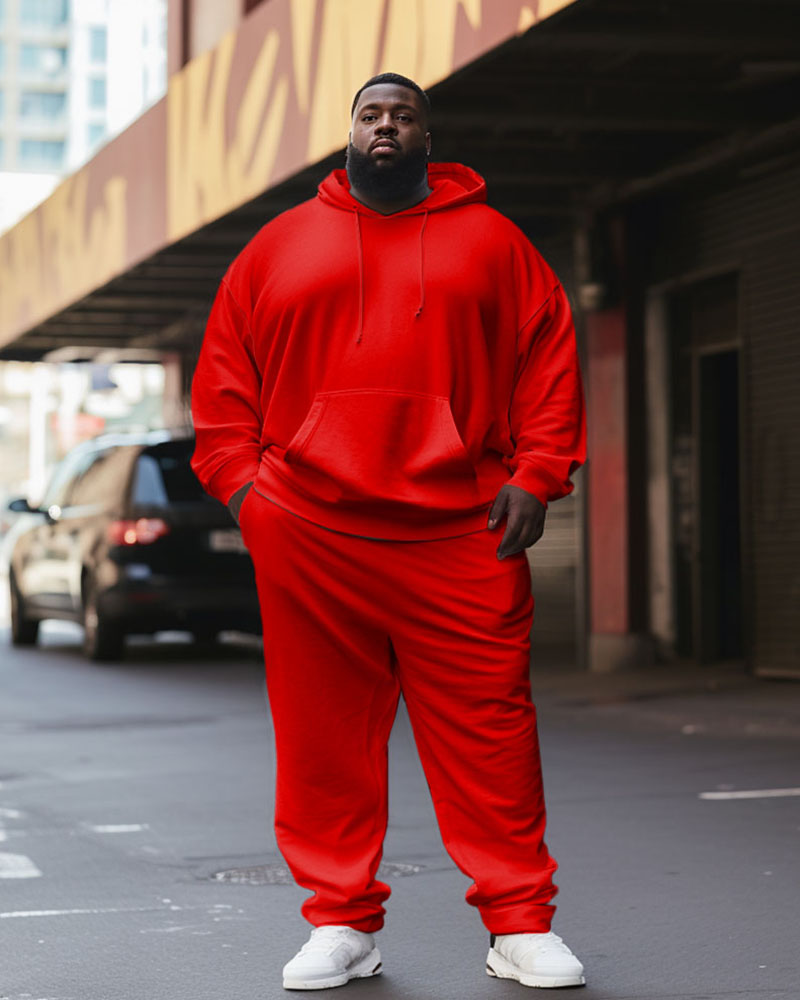 Big & Tall Men's 2 Piece Tracksuit Casual Hoodie and Sweatpants Set