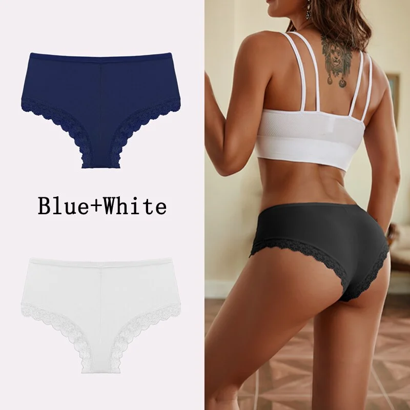 Billionm Women Panties Sexy Lace Briefs Solid Seamless Underwear Female Comfortable Intimate Lingerie Floral Underpants M-2XL