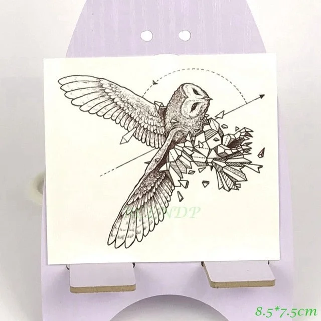 Waterproof Temporary Tattoo Siberia forest bear tree bird fox owl wolf whale tatto flash tatoo fake for girl women men 7