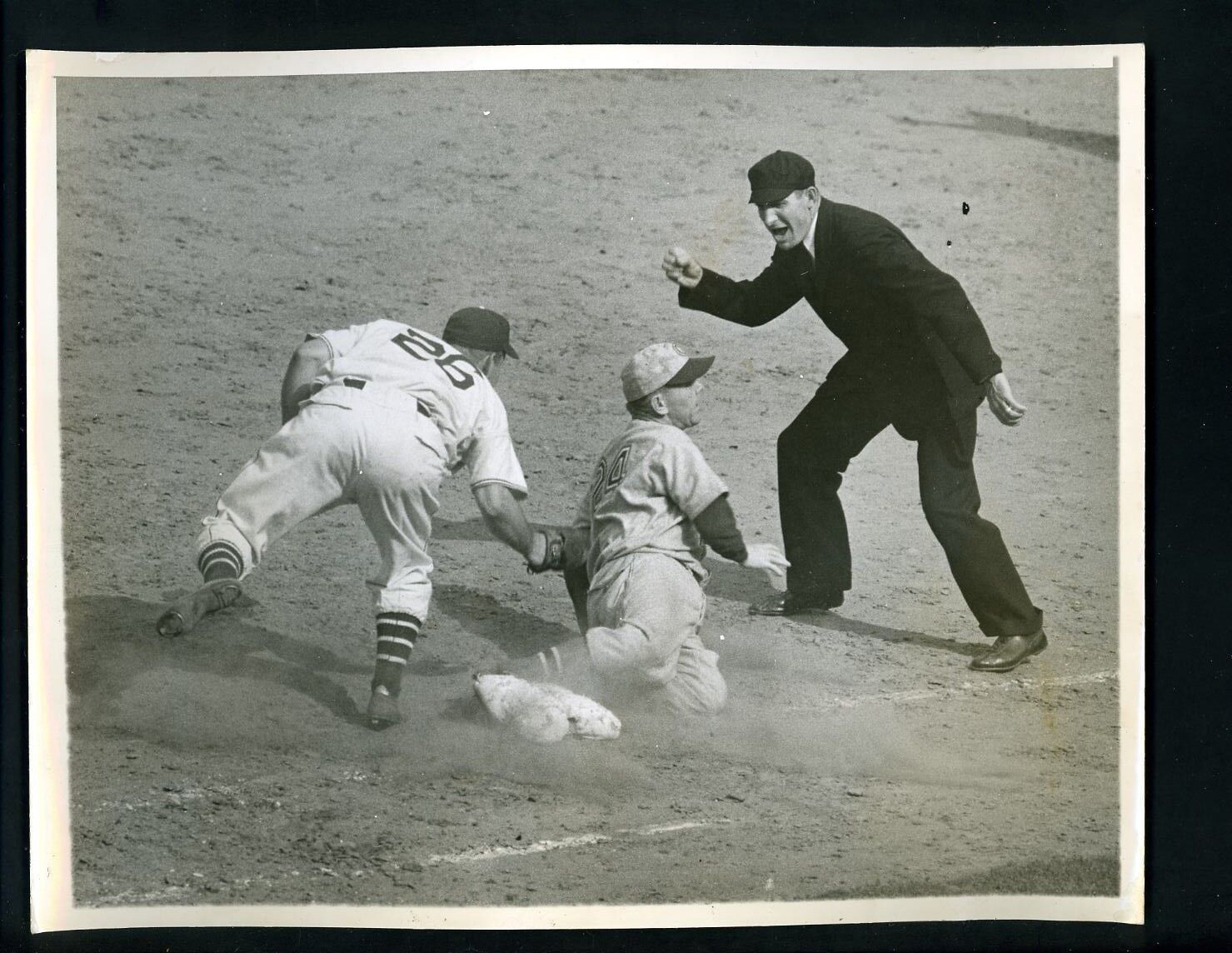 Sam Leslie Bill Hallahan 1936 Press Photo Poster painting New York Giants Reds