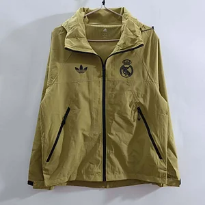 2025/2026 Real Madrid Windbreaker yellow Soccer Jersey 1:1 Thai Quality