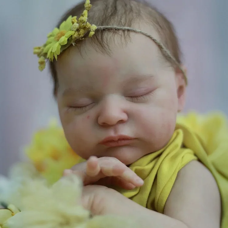  [Heartbeat & Sound] 20" Lifelike Reborn Girl Baby Doll Named Renman with Painted Hair, Gifts For Kids - Reborndollsshop®-Reborndollsshop®