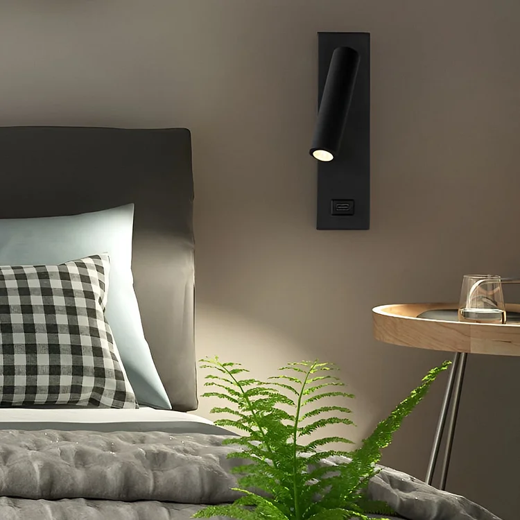 Rectangular Adjustable LED Modern Wall Lamp with Switch USB Charging Port - Appledas