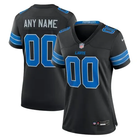 Women's Detroit Lions   Black Alternate Custom Game Jersey