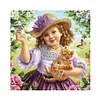 Diamond Painting -DIY Round Drill Lovely Girl Pet(35*35 CM)