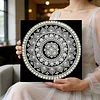DIY Pearl Painting Mandala for Home Wall Decor with Frame(25x25cm)