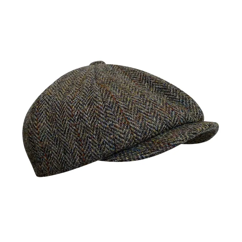 The Winter Herringbone Eight-Blade Flat Hat