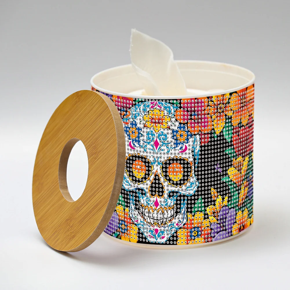Flower Skeleton DIY Diamond Painting Handmade Tissue Holder Crystal Tissue Box