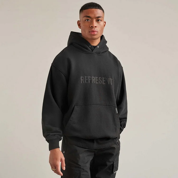 Present Letter Print Hoodie Present Chest Embroidered Letter Hooded Sweater Loose Couple Hoodie