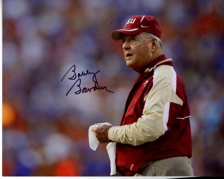 BOBBY BOWDEN Signed Autographed FSU FLORIDA STATE SEMINOLES Photo Poster painting