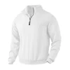 Men's Casual Jacquard Stand Collar Half Zip Wool Sweatshirt by Inlyline