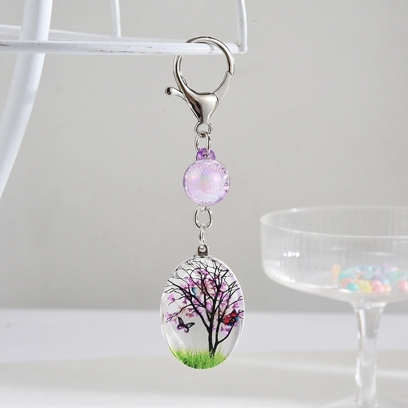 Cartoon Style Flower Resin Women’s Bag Pendant Keychain