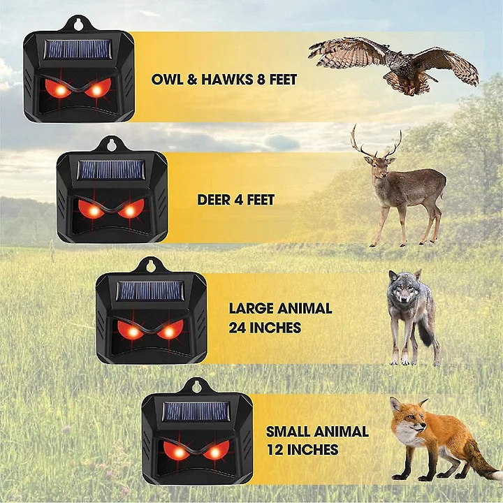 6 Packs Animal Repellent,solar Predator Control Lights