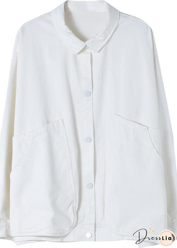 Organic Lapel Large Pockets Spring Clothes For Women Christmas Gifts Black Tops