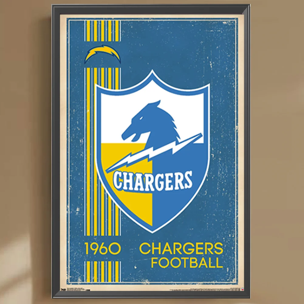 Diamond Painting - Full Round Drill - Los Angeles Chargers(Canvas|30*45cm)