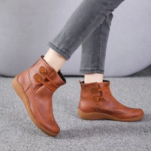 Yyvonne Women's Short Boots 2025 Autumn And Winter New Flat-Bottom Martin Boots English Style Low-Winding Women's Singles Shoes