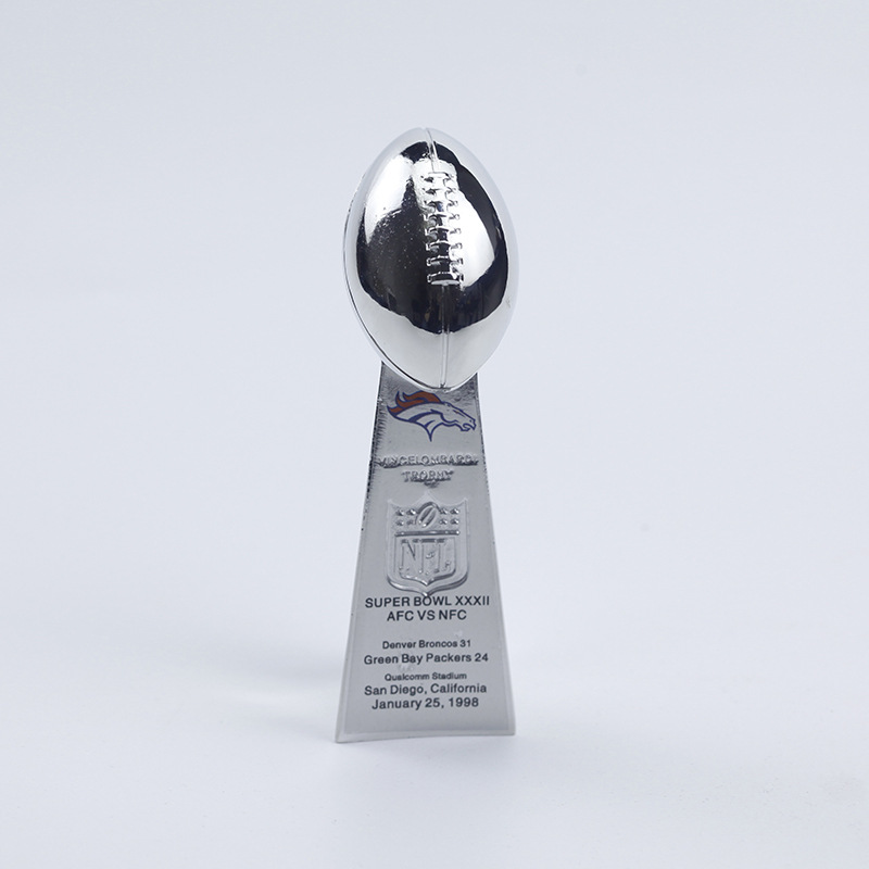 Fans custom-10cm NFL Denver Broncos 1997 1998 2015 Super Bowl Trophy Team  Logo Text 3 Trophy Set