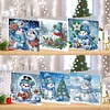 6pcs Diamond Painting Xmas Snowman Greeting Cards Congratulations Cards & Gifts