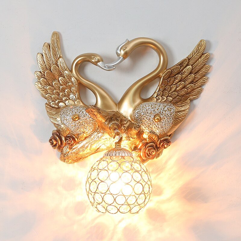 Europe Creative Swan Wall Lamp For Living Room Aislerestaurant Bedroom Bedside Wall Sconce Nordic Art indoor Lighting Luminaire